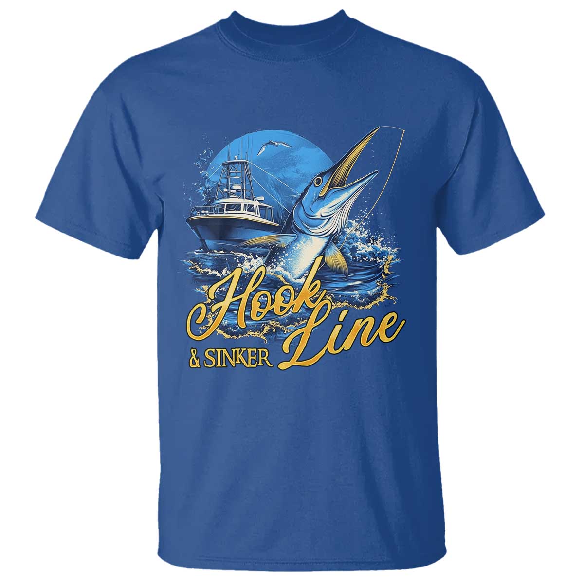 Fishing Boat T Shirt Hook Line and Sinker
