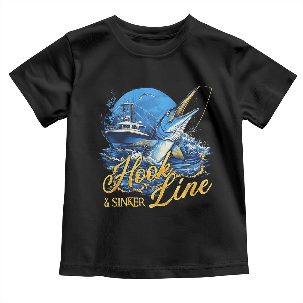 Fishing Boat Toddler T Shirt Hook Line and Sinker