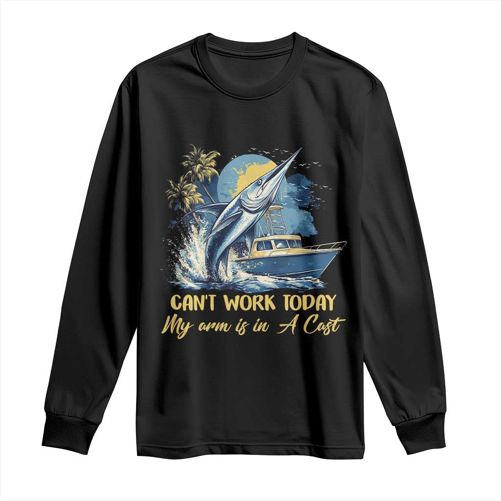 Fishing Boat Long Sleeve Shirt Fish More Worry Less