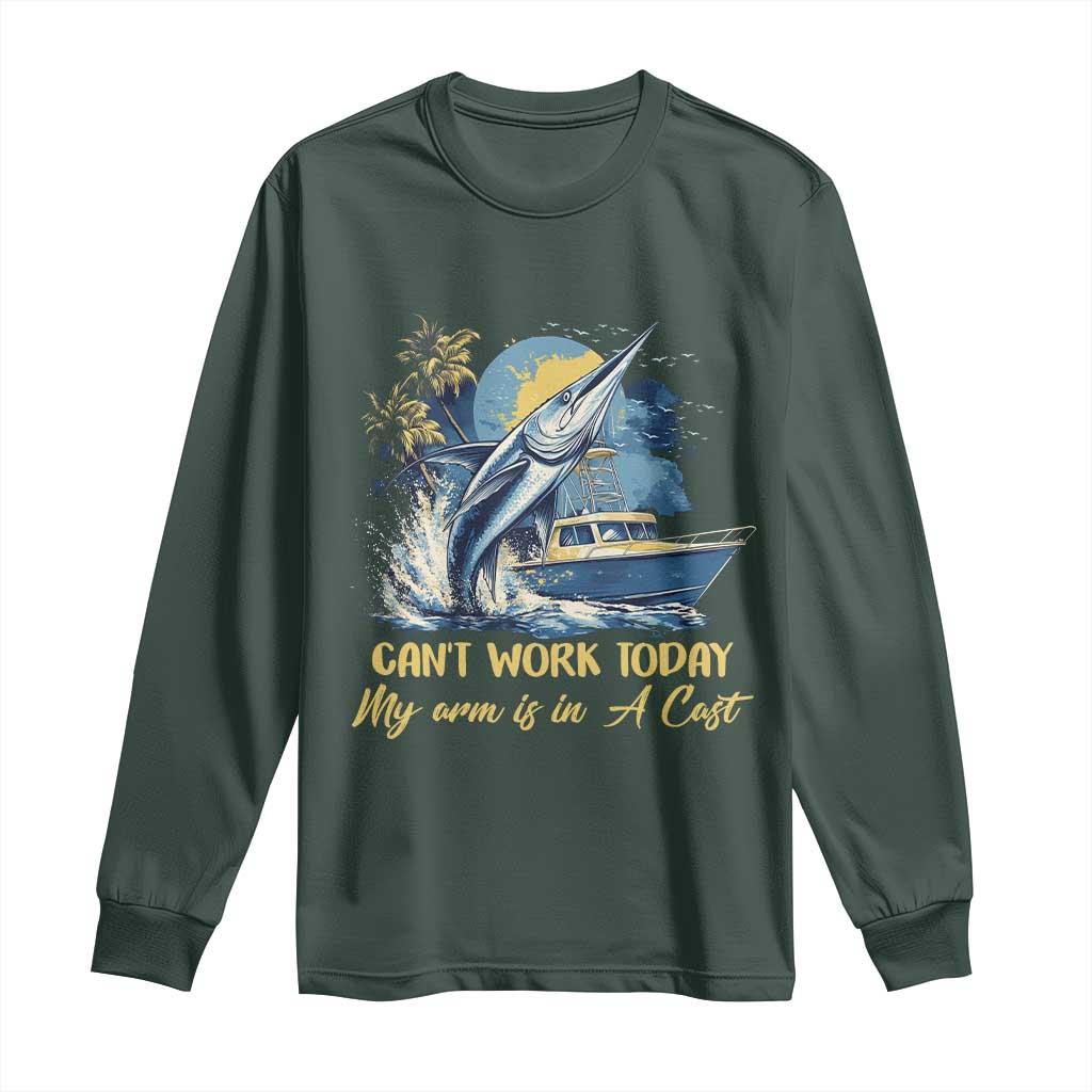 Fishing Boat Long Sleeve Shirt Fish More Worry Less