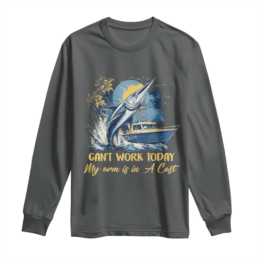 Fishing Boat Long Sleeve Shirt Fish More Worry Less