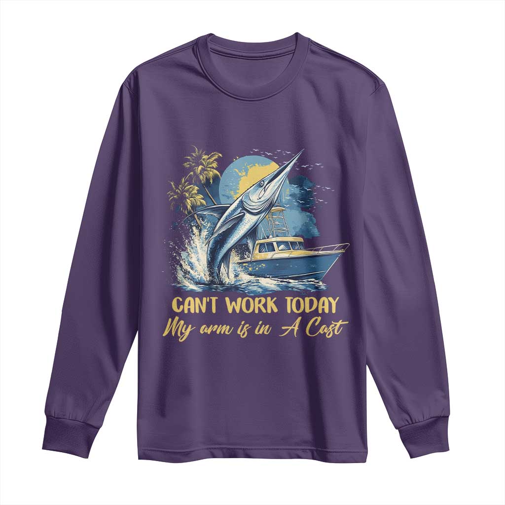 Fishing Boat Long Sleeve Shirt Fish More Worry Less