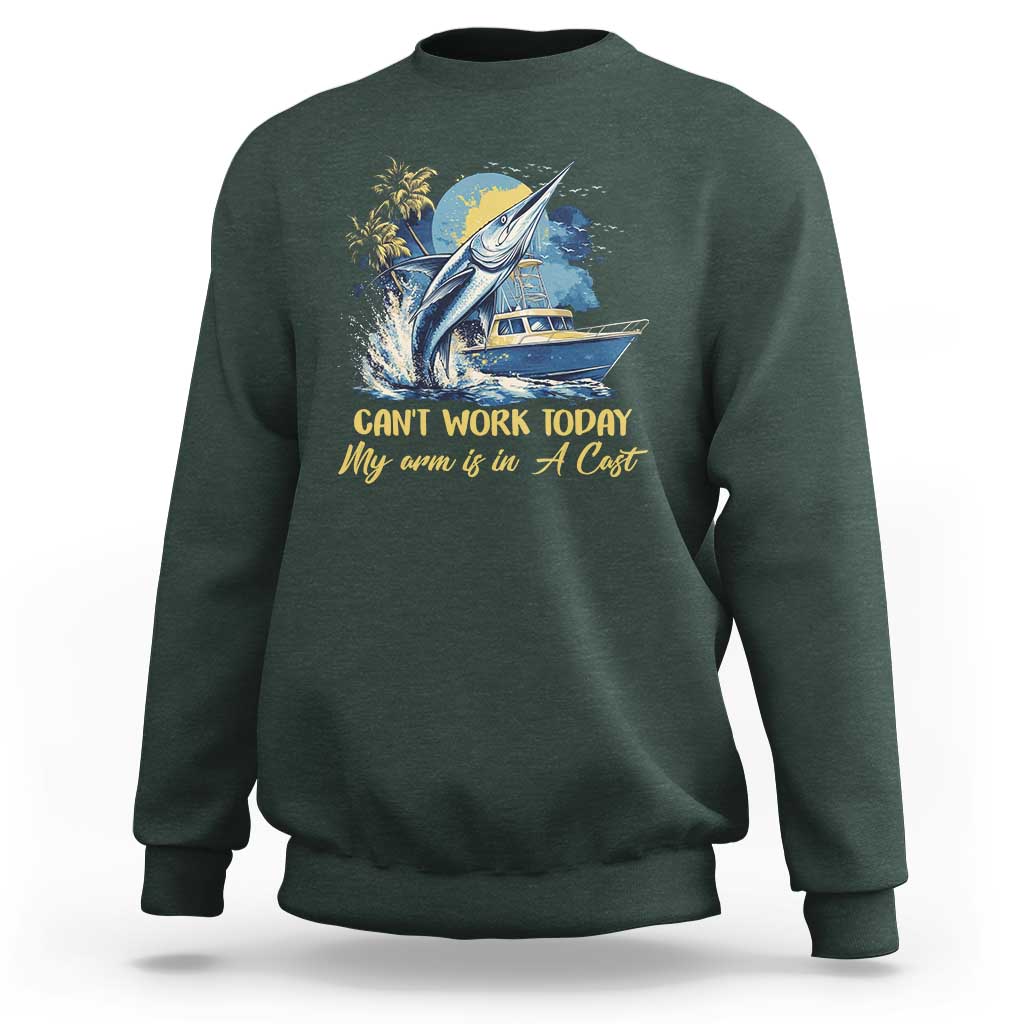 Fishing Boat Sweatshirt Fish More Worry Less