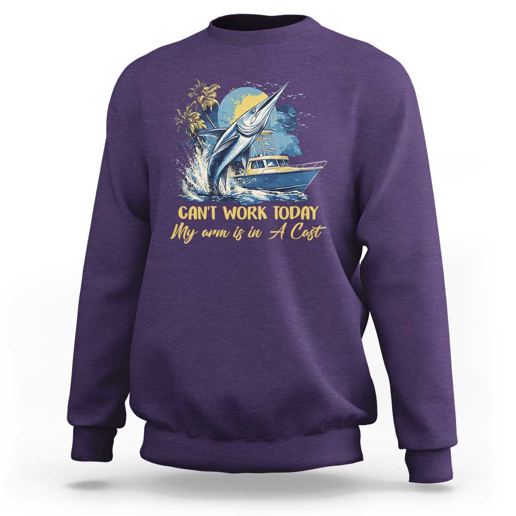 Fishing Boat Sweatshirt Fish More Worry Less