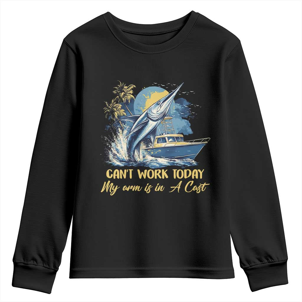 Fishing Boat Youth Sweatshirt Fish More Worry Less
