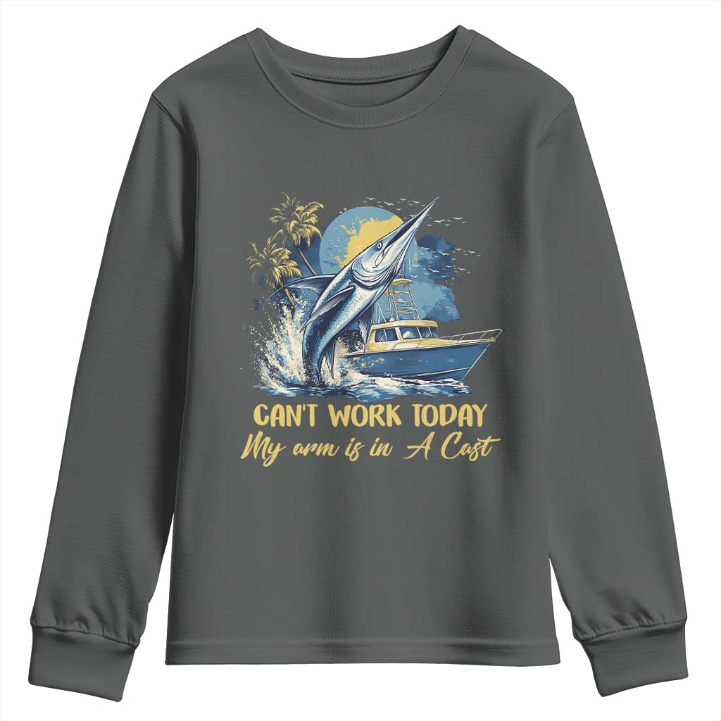 Fishing Boat Youth Sweatshirt Fish More Worry Less