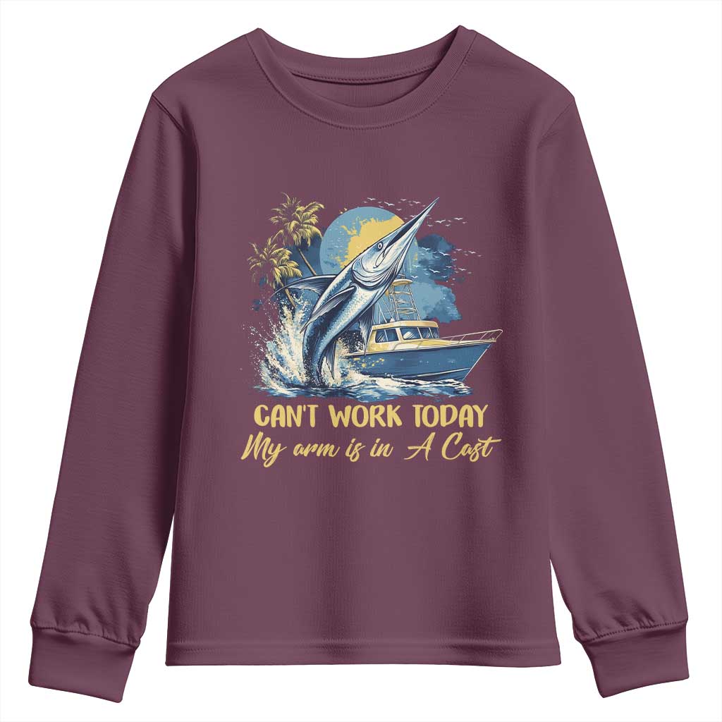 Fishing Boat Youth Sweatshirt Fish More Worry Less