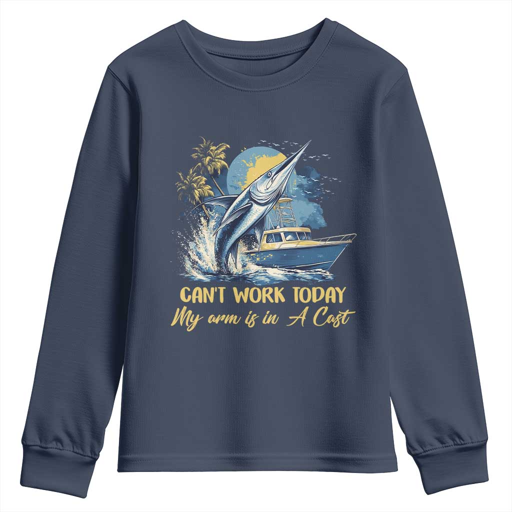 Fishing Boat Youth Sweatshirt Fish More Worry Less