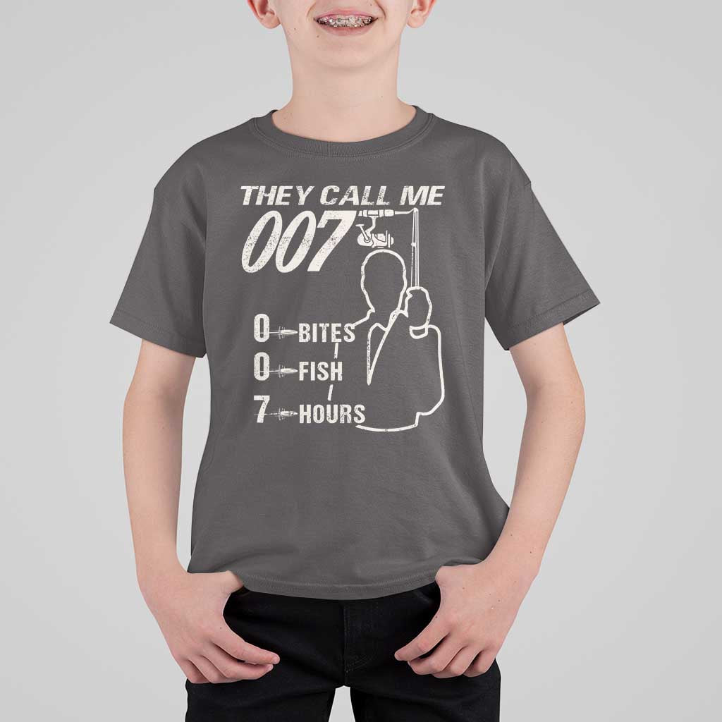 Funny Fishing T Shirt For Kid They Call Me 007 Fisherman