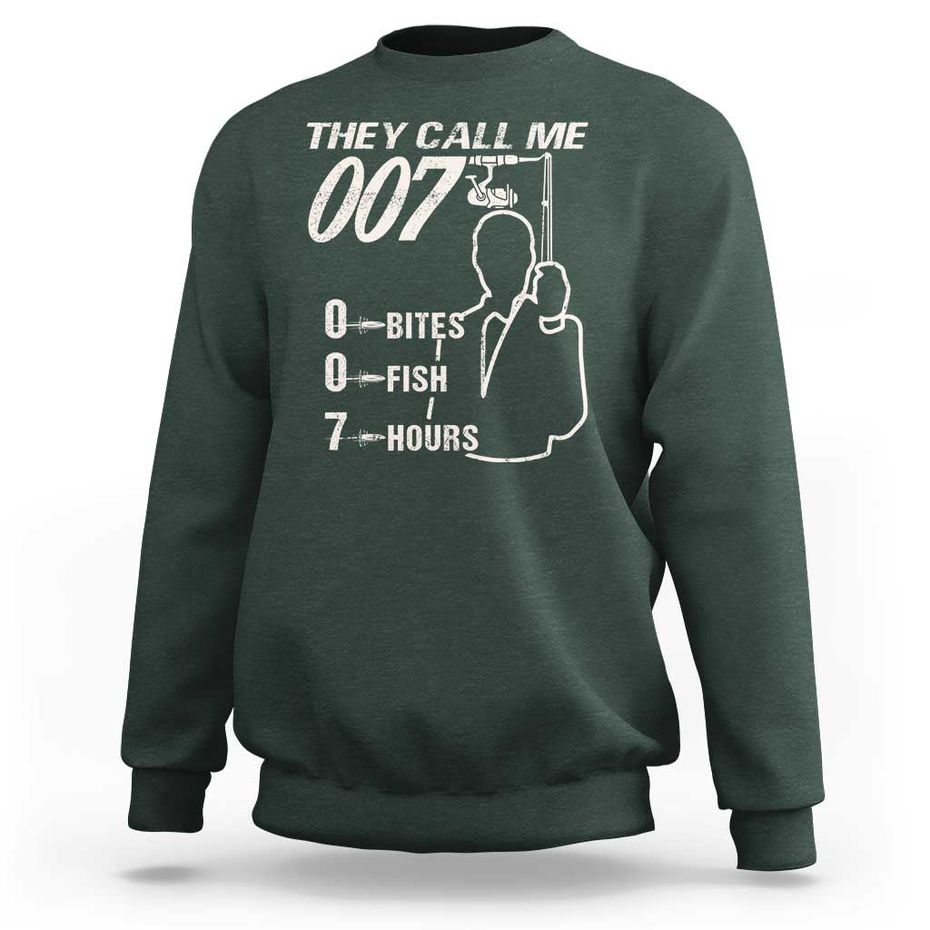 Funny Fishing Sweatshirt They Call Me 007 Fisherman