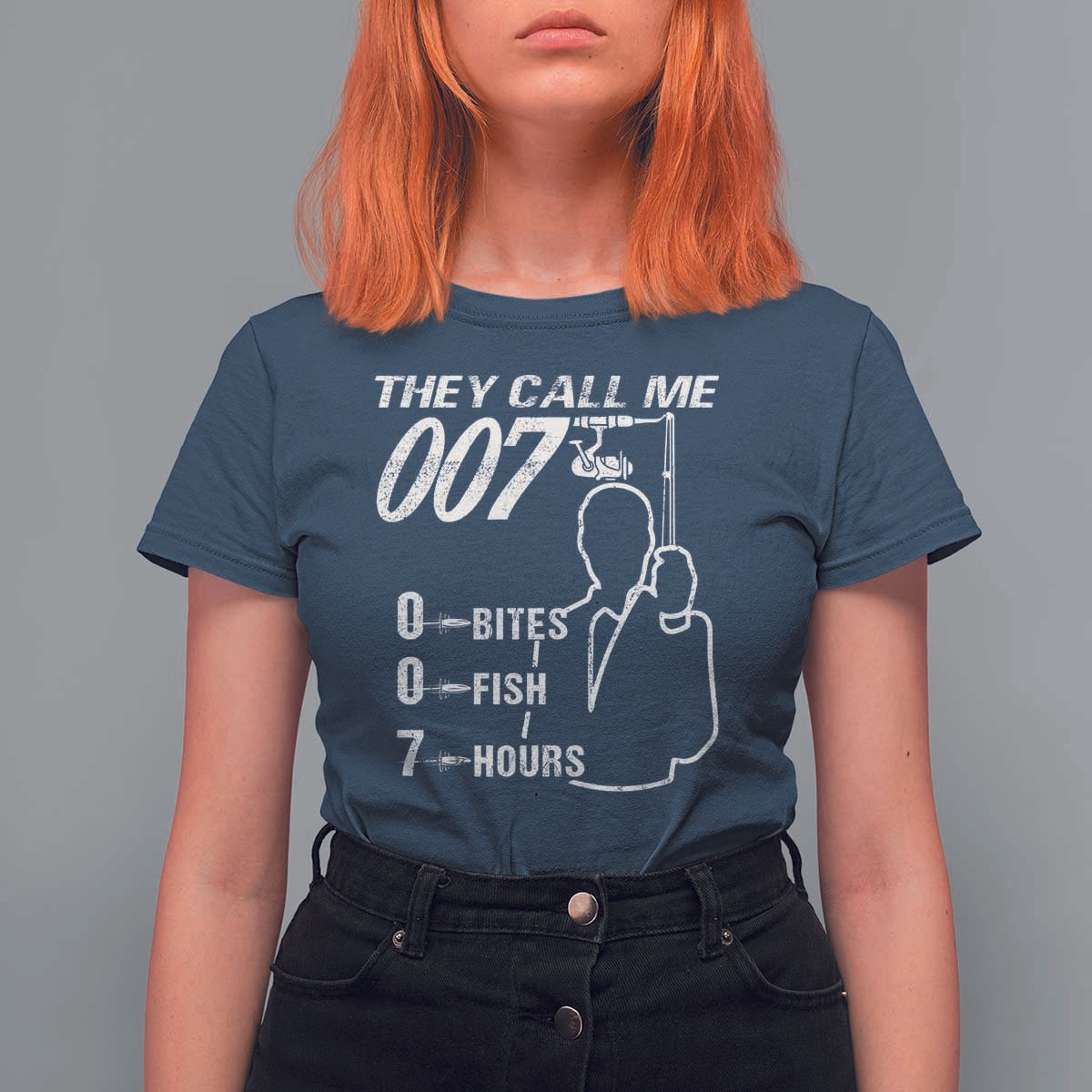 Funny Fishing T Shirt For Women They Call Me 007 Fisherman