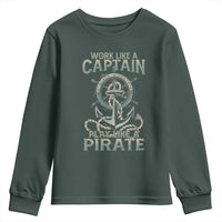 Funny Work Like A Captain Youth Sweatshirt Play Like A Pirate
