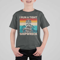 Funny Raccoon Captain T Shirt For Kid I Run A Tight Shipwreck