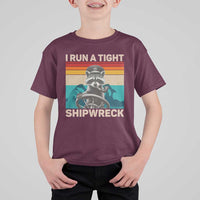 Funny Raccoon Captain T Shirt For Kid I Run A Tight Shipwreck