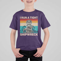 Funny Raccoon Captain T Shirt For Kid I Run A Tight Shipwreck