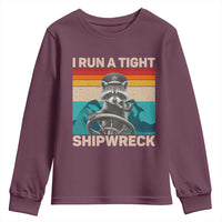 Funny Raccoon Captain Youth Sweatshirt I Run A Tight Shipwreck