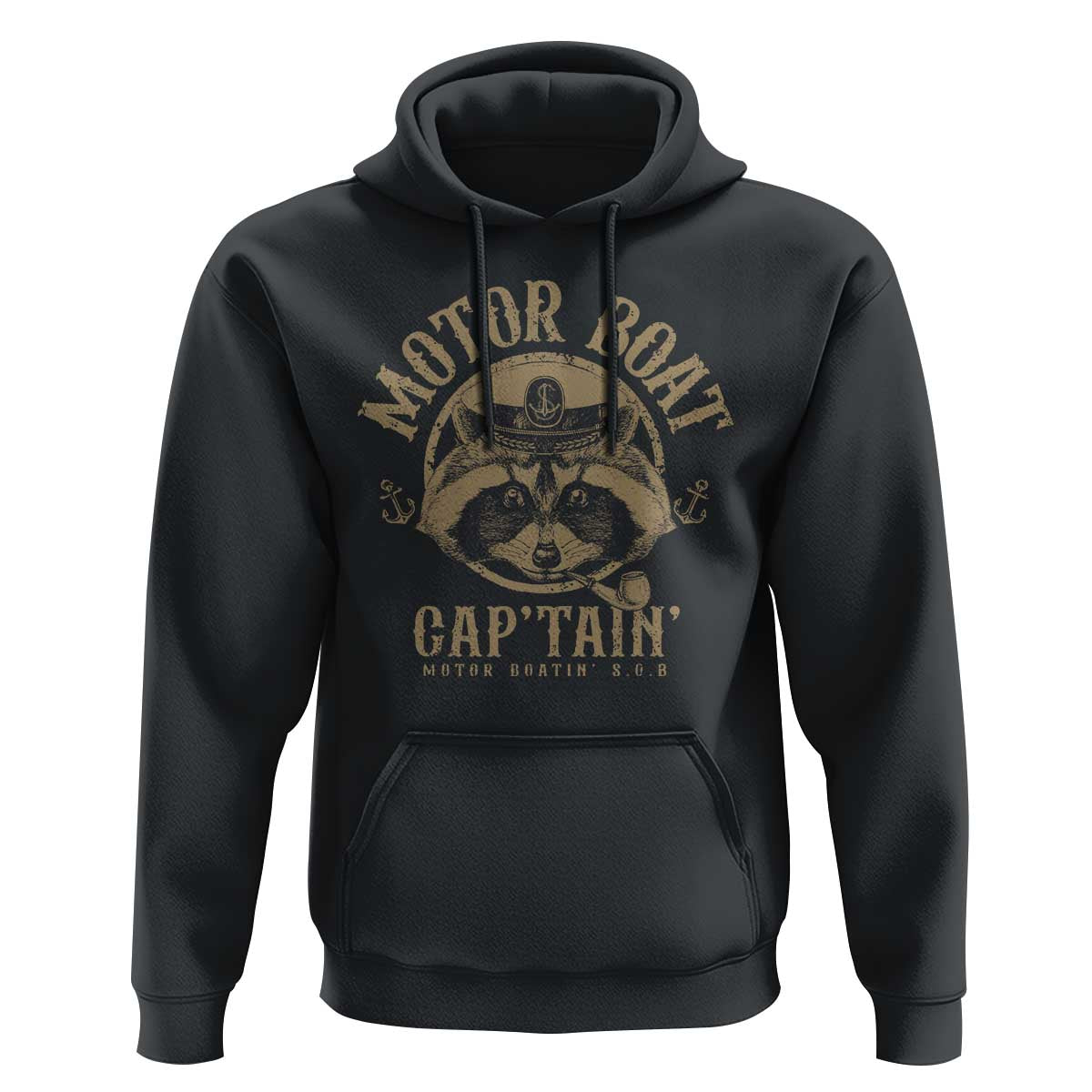 Funny Raccoon Motor Boat Captain Hoodie