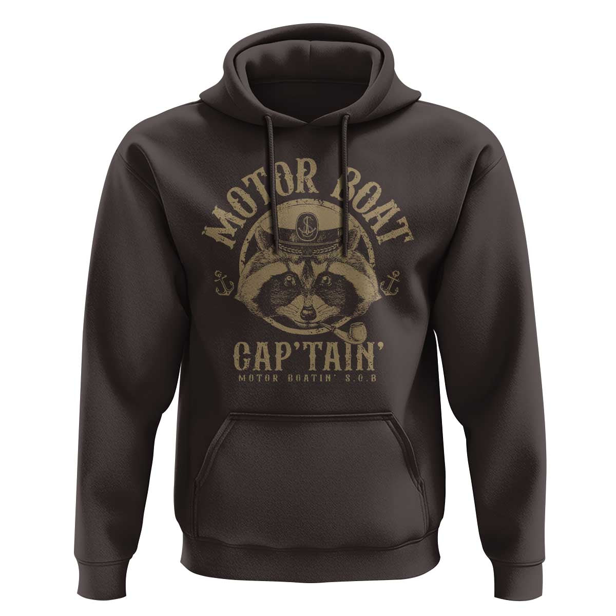 Funny Raccoon Motor Boat Captain Hoodie