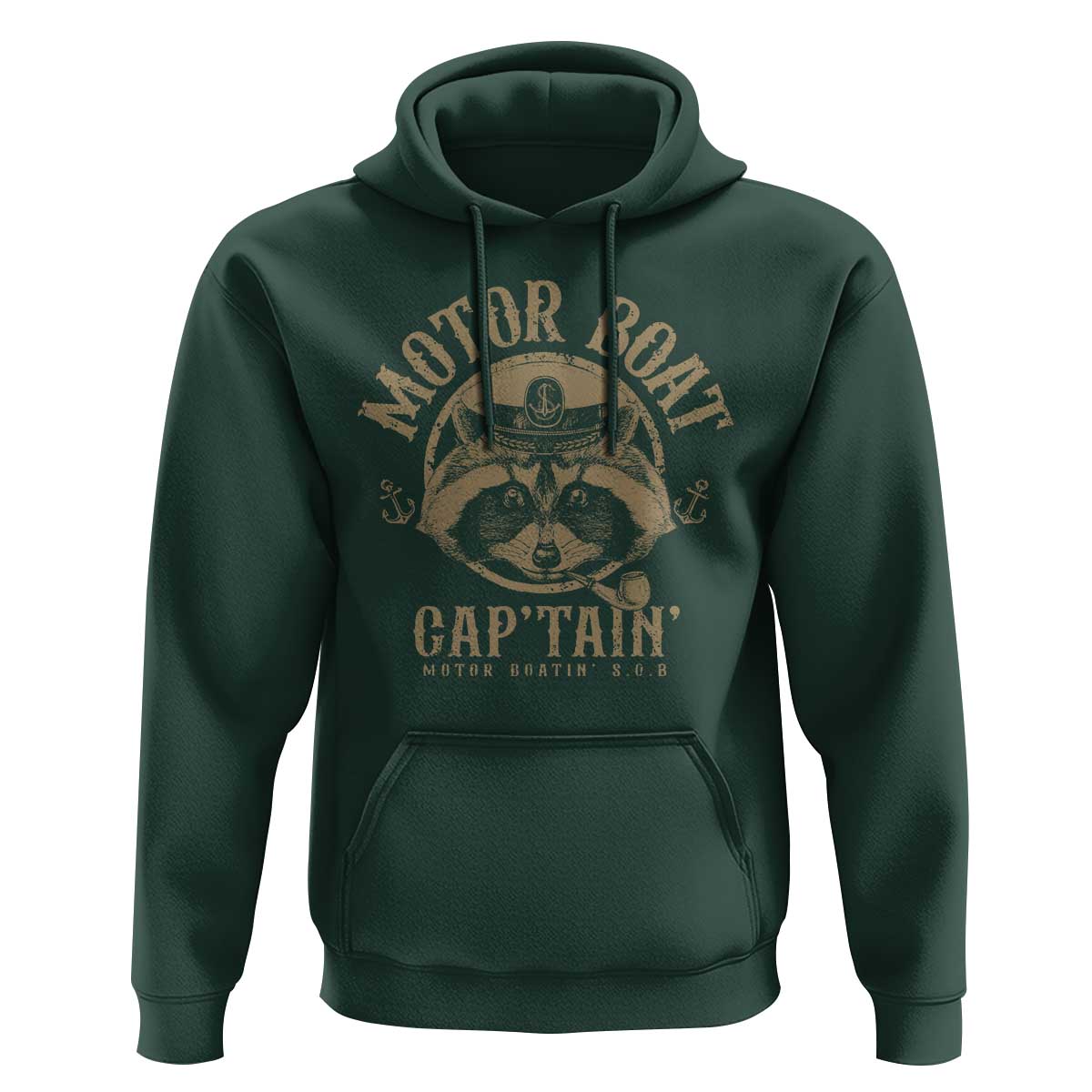 Funny Raccoon Motor Boat Captain Hoodie