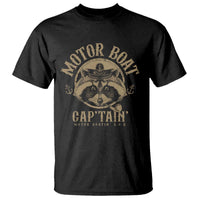 Funny Raccoon Motor Boat Captain T Shirt