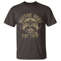 Funny Raccoon Motor Boat Captain T Shirt