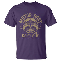 Funny Raccoon Motor Boat Captain T Shirt
