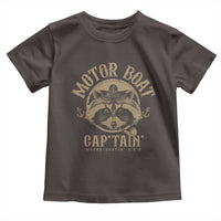 Funny Raccoon Motor Boat Captain Toddler T Shirt