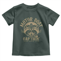 Funny Raccoon Motor Boat Captain Toddler T Shirt