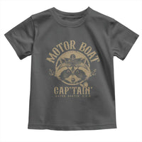 Funny Raccoon Motor Boat Captain Toddler T Shirt
