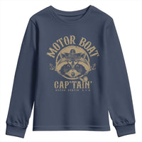 Funny Raccoon Motor Boat Captain Youth Sweatshirt