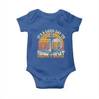 It's A Good Day To Drink On A Boat Baby Onesie Retro Sunset