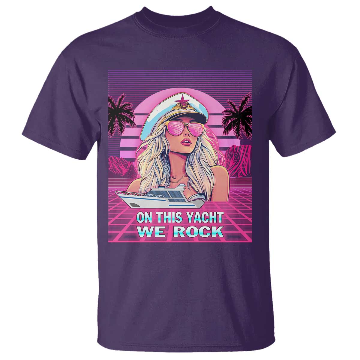 Yacht Rock Party T Shirt On This Yacht We Rock Boating Lady Captain