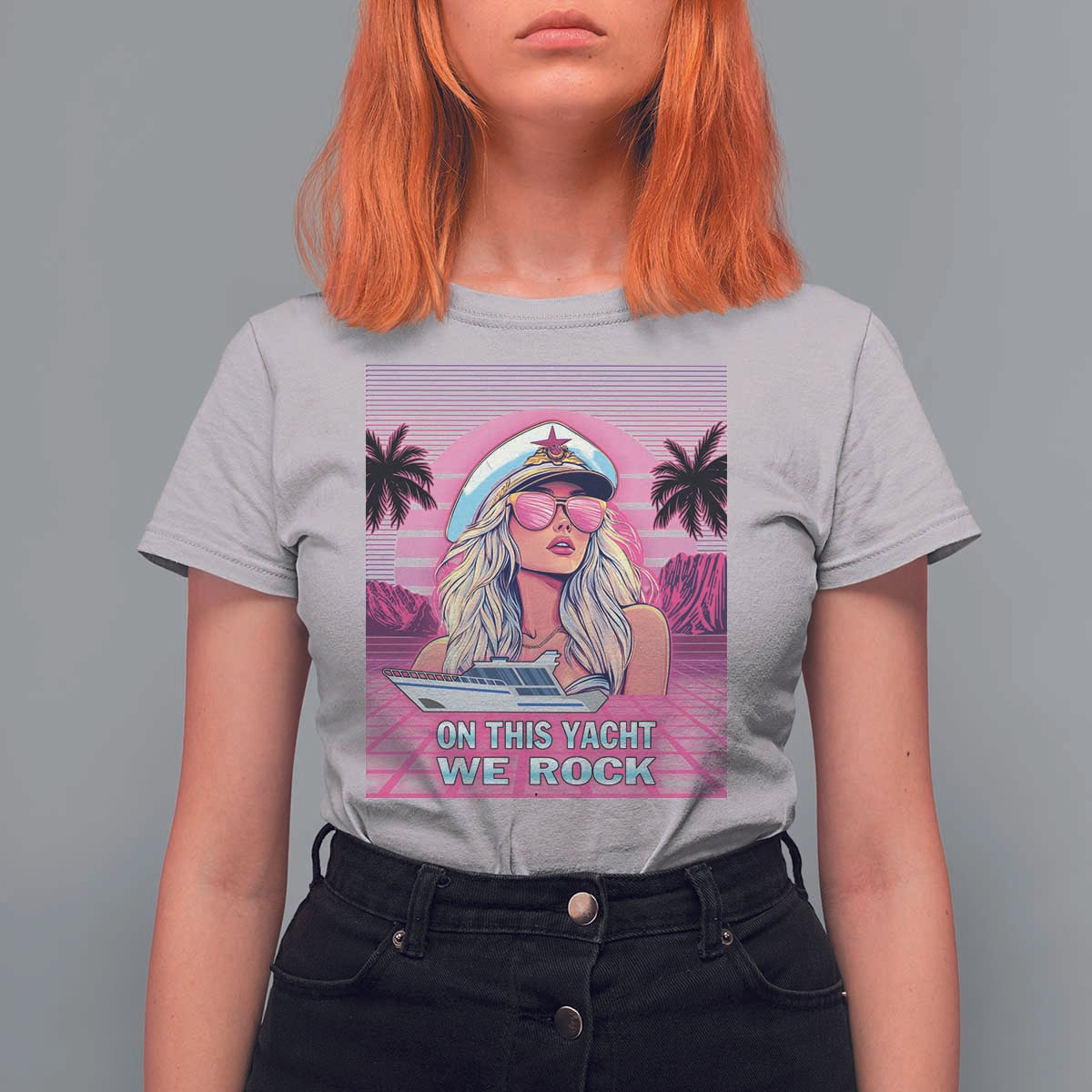 Yacht Rock Party T Shirt For Women On This Yacht We Rock Boating Lady Captain