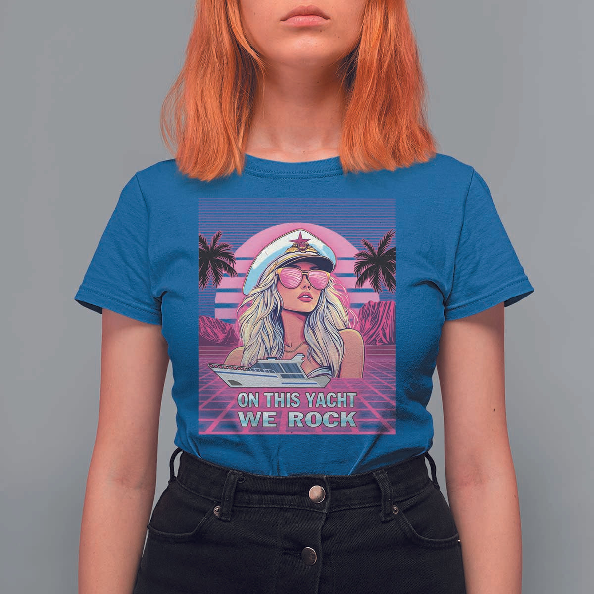 Yacht Rock Party T Shirt For Women On This Yacht We Rock Boating Lady Captain