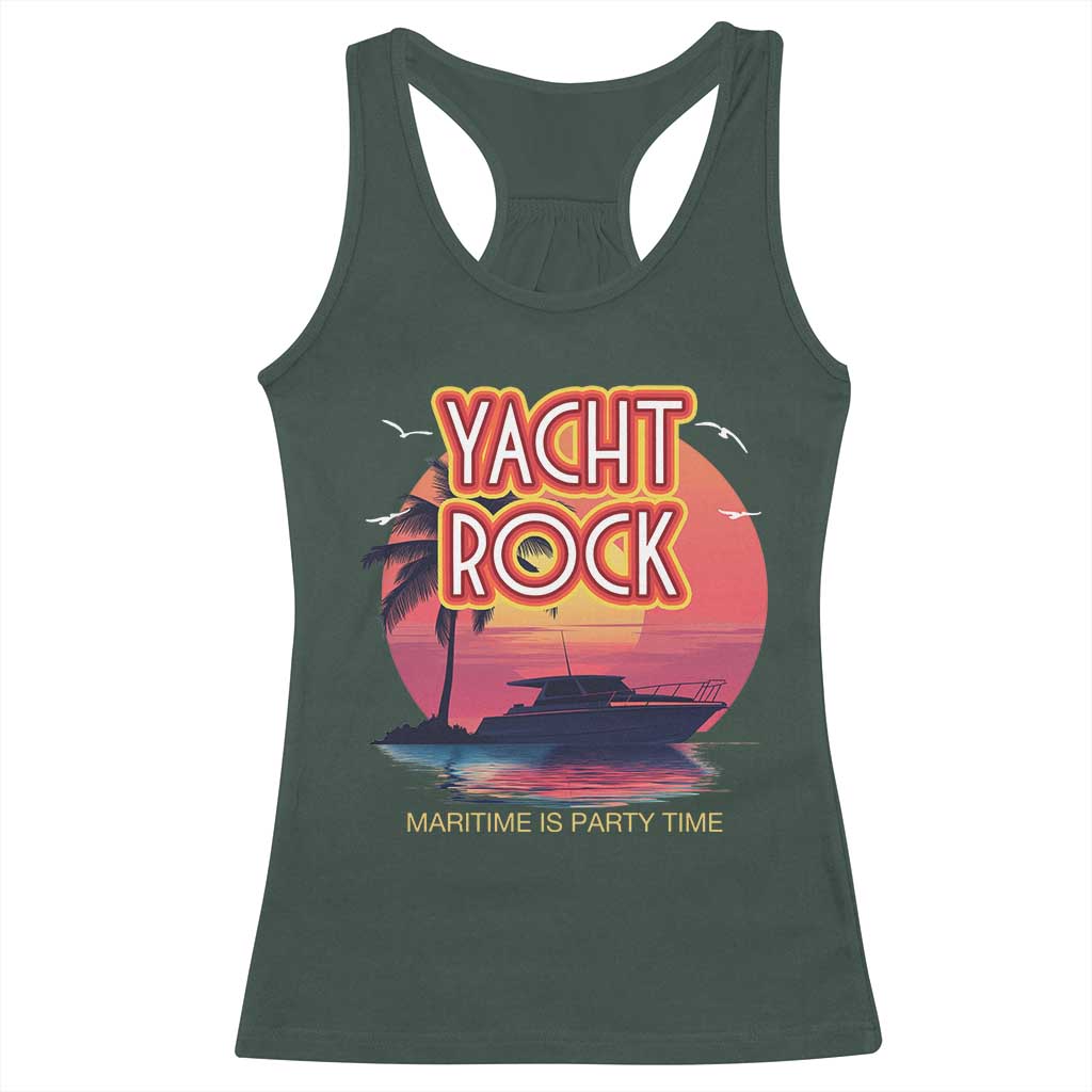 Yacht Rock Party Racerback Tank Top Boat Drinking Maritime Is Party Time