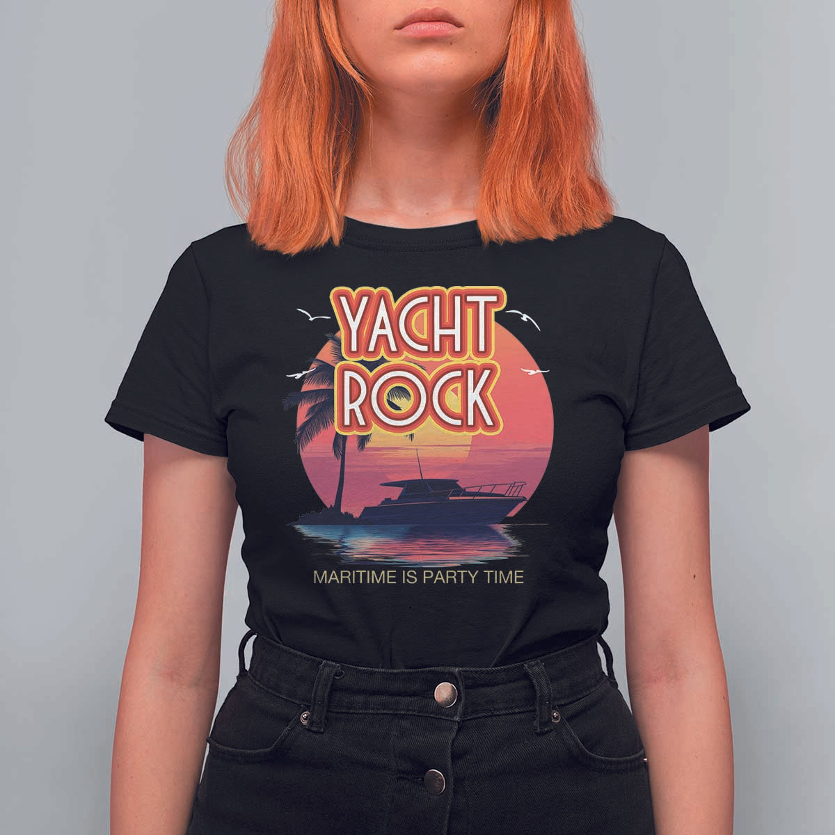 Yacht Rock Party T Shirt For Women Boat Drinking Maritime Is Party Time