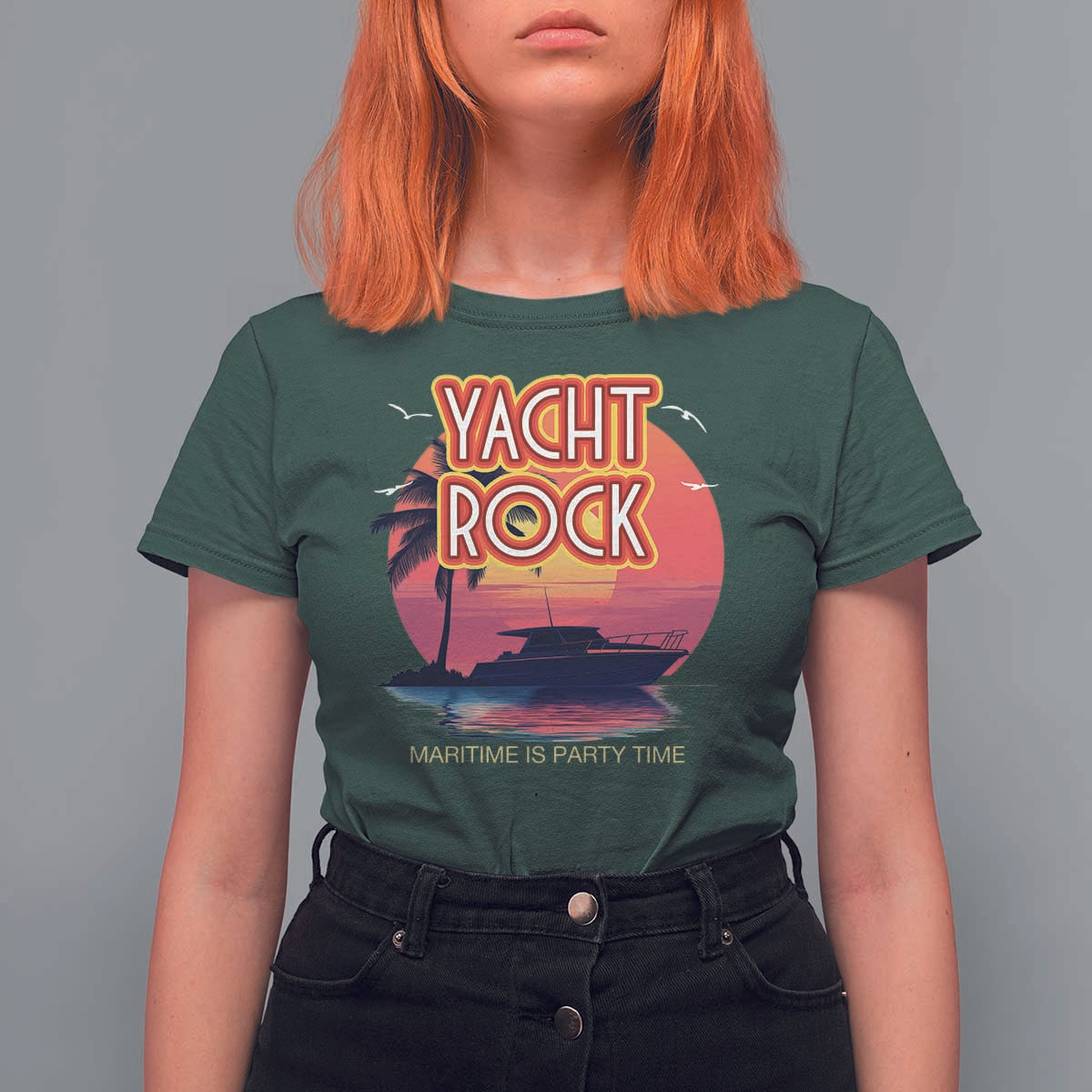 Yacht Rock Party T Shirt For Women Boat Drinking Maritime Is Party Time