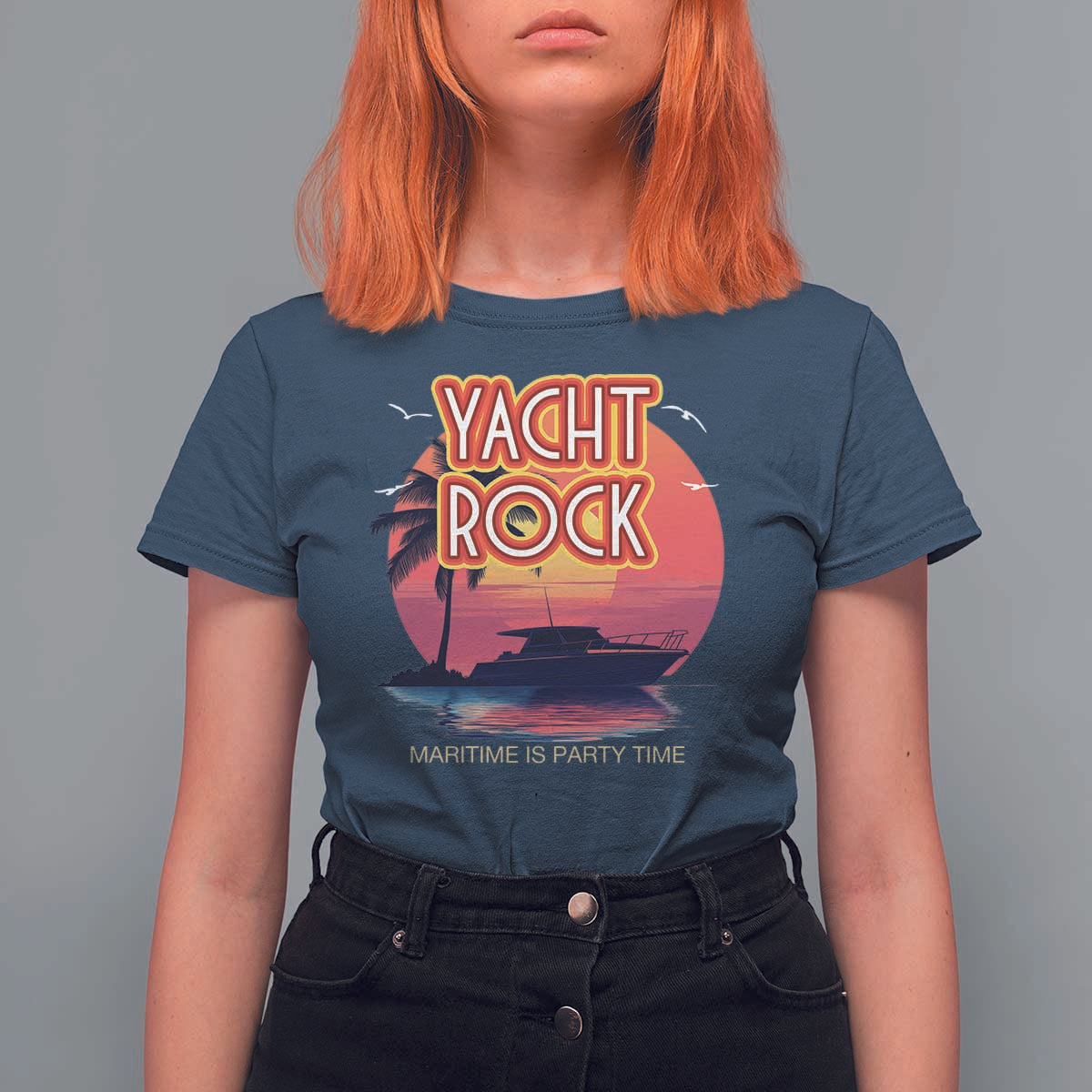 Yacht Rock Party T Shirt For Women Boat Drinking Maritime Is Party Time