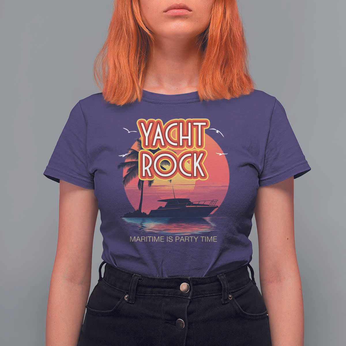 Yacht Rock Party T Shirt For Women Boat Drinking Maritime Is Party Time