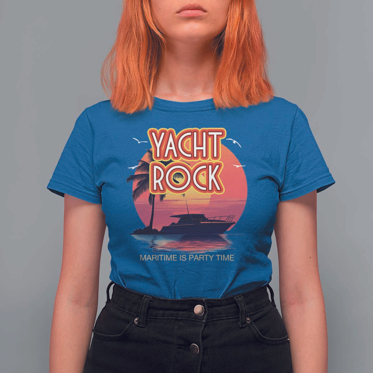 Yacht Rock Party T Shirt For Women Boat Drinking Maritime Is Party Time