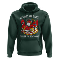Phlebotomist Hoodie It Takes All Types To Keep The Beat Going - Wonder Print Shop