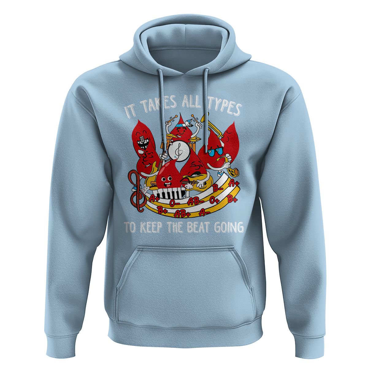 Phlebotomist Hoodie It Takes All Types To Keep The Beat Going - Wonder Print Shop