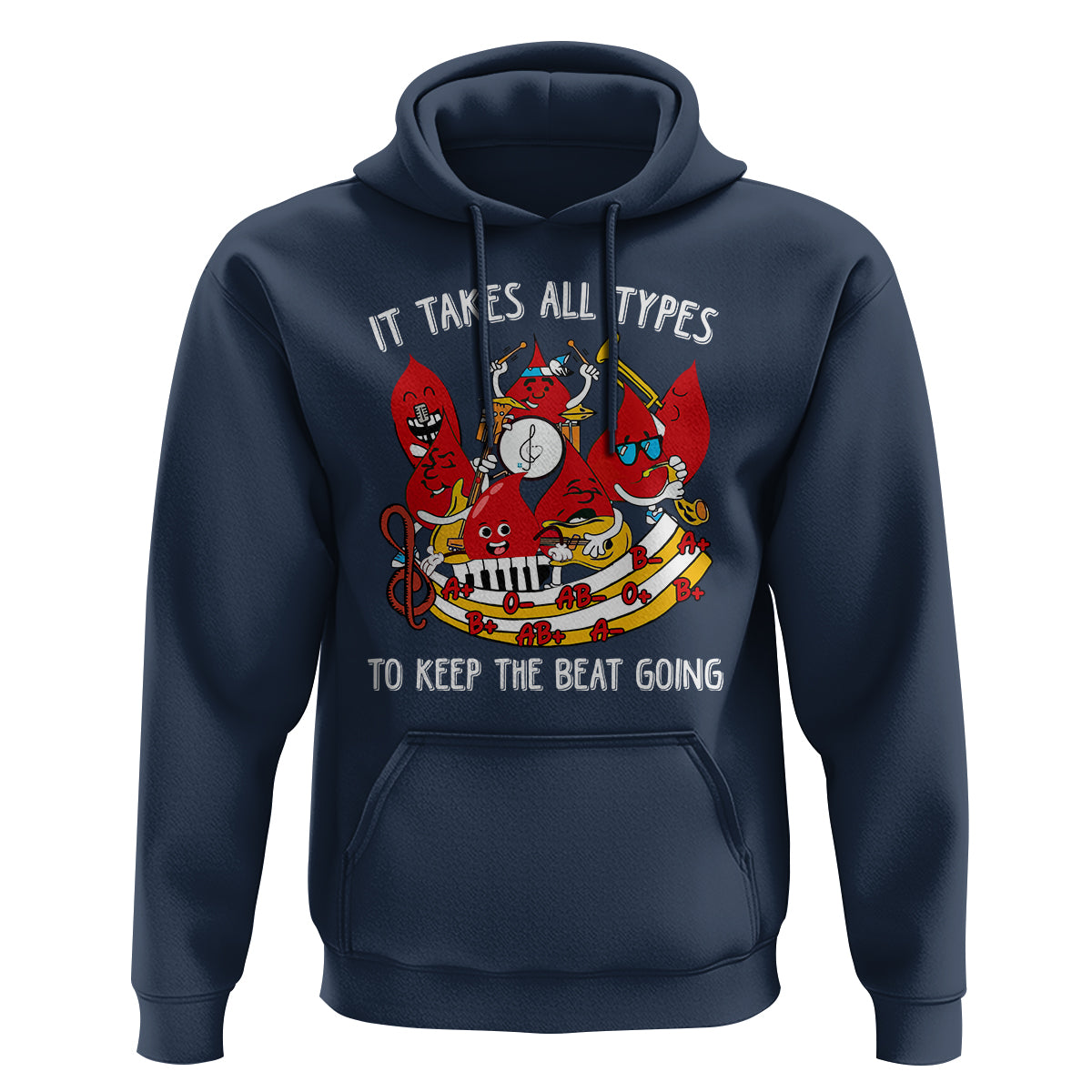 Phlebotomist Hoodie It Takes All Types To Keep The Beat Going - Wonder Print Shop
