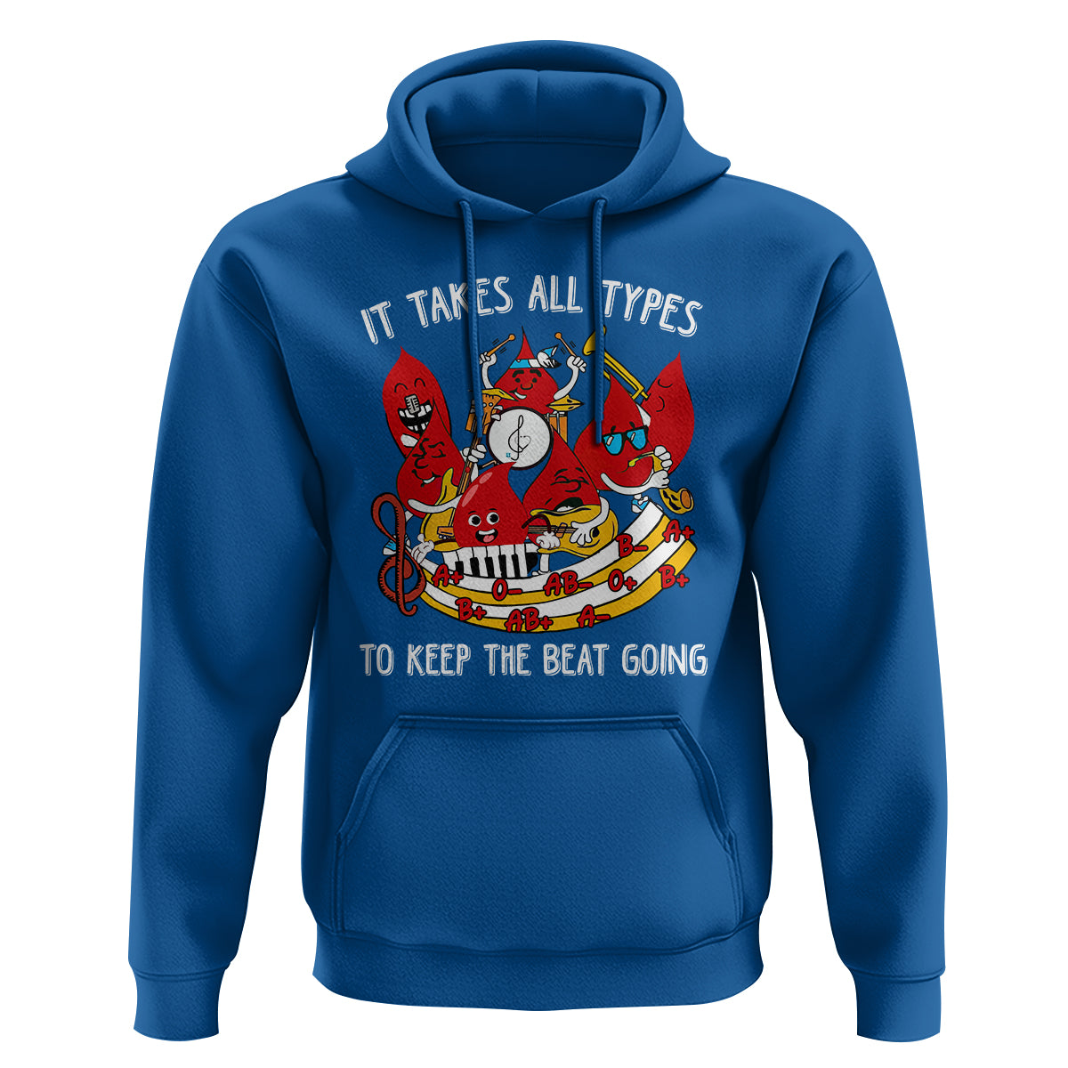 Phlebotomist Hoodie It Takes All Types To Keep The Beat Going - Wonder Print Shop
