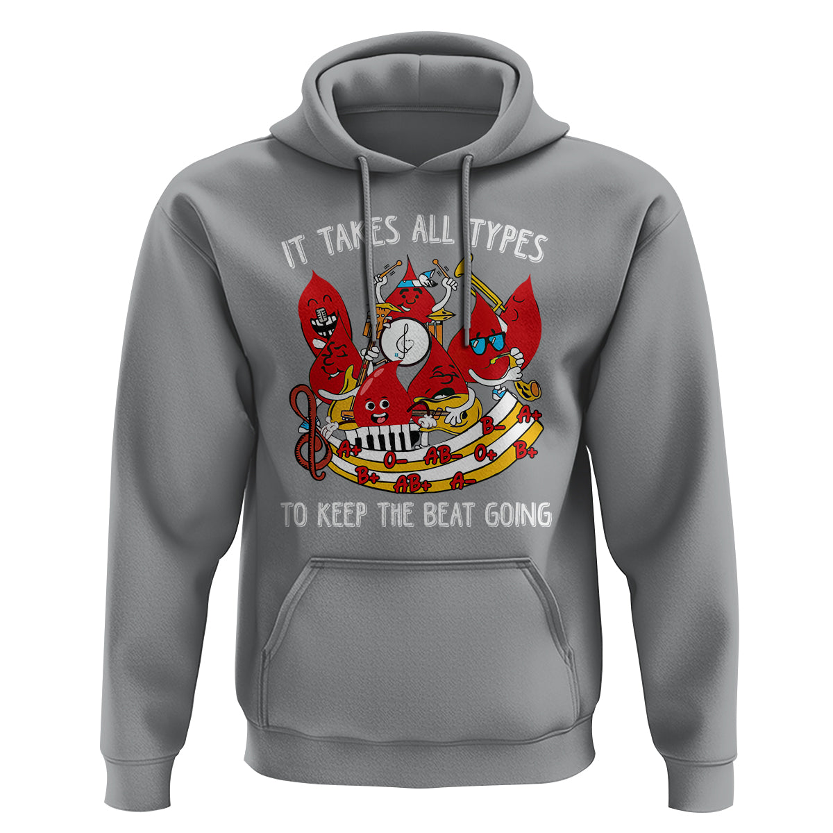 Phlebotomist Hoodie It Takes All Types To Keep The Beat Going - Wonder Print Shop