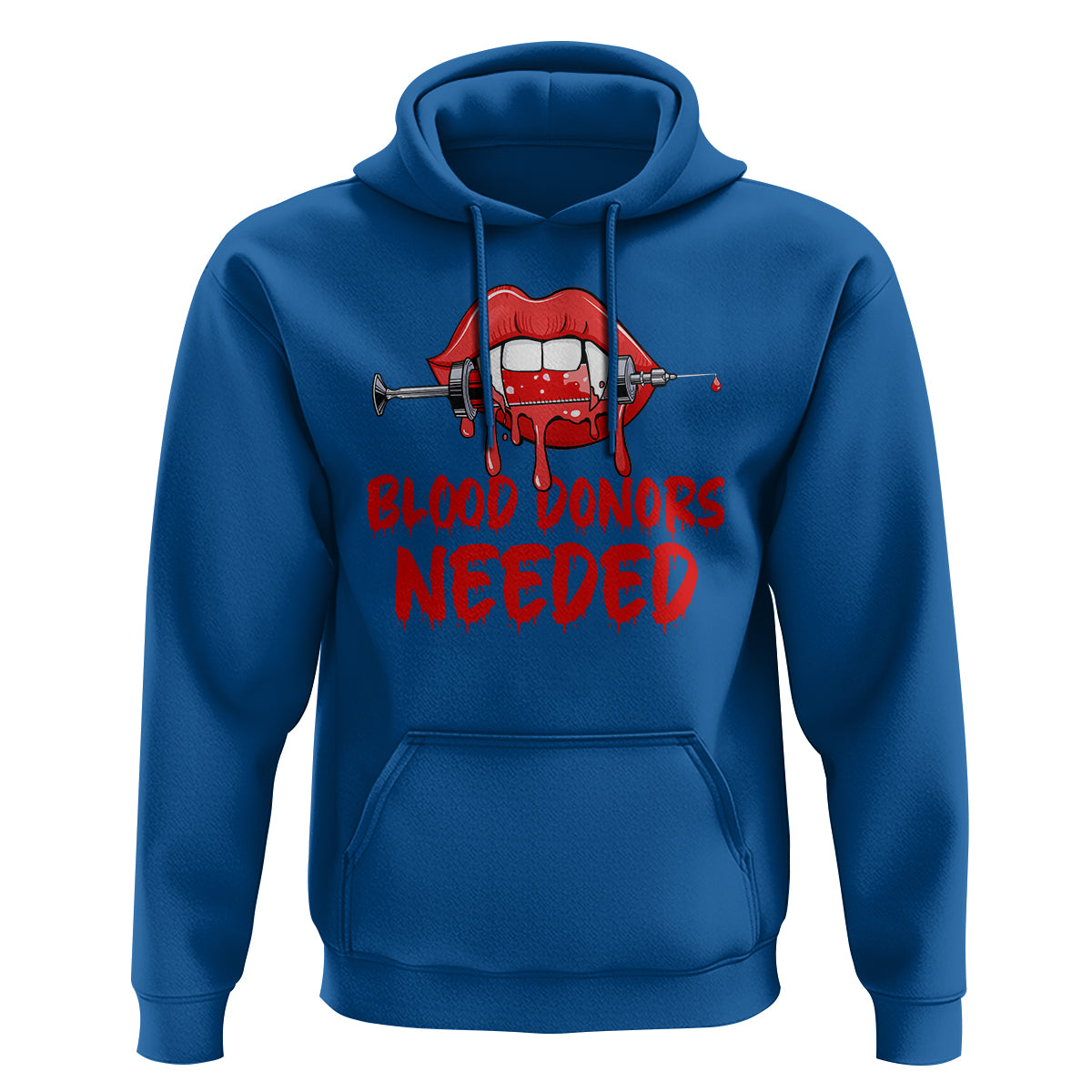 Blood Donors Needed Funny Vampire Lip Hoodie - Wonder Print Shop