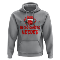 Blood Donors Needed Funny Vampire Lip Hoodie - Wonder Print Shop