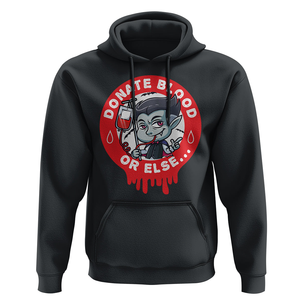 Blood Donor Hoodie Vampire Donate Blood Or Else... - Wonder Print Shop