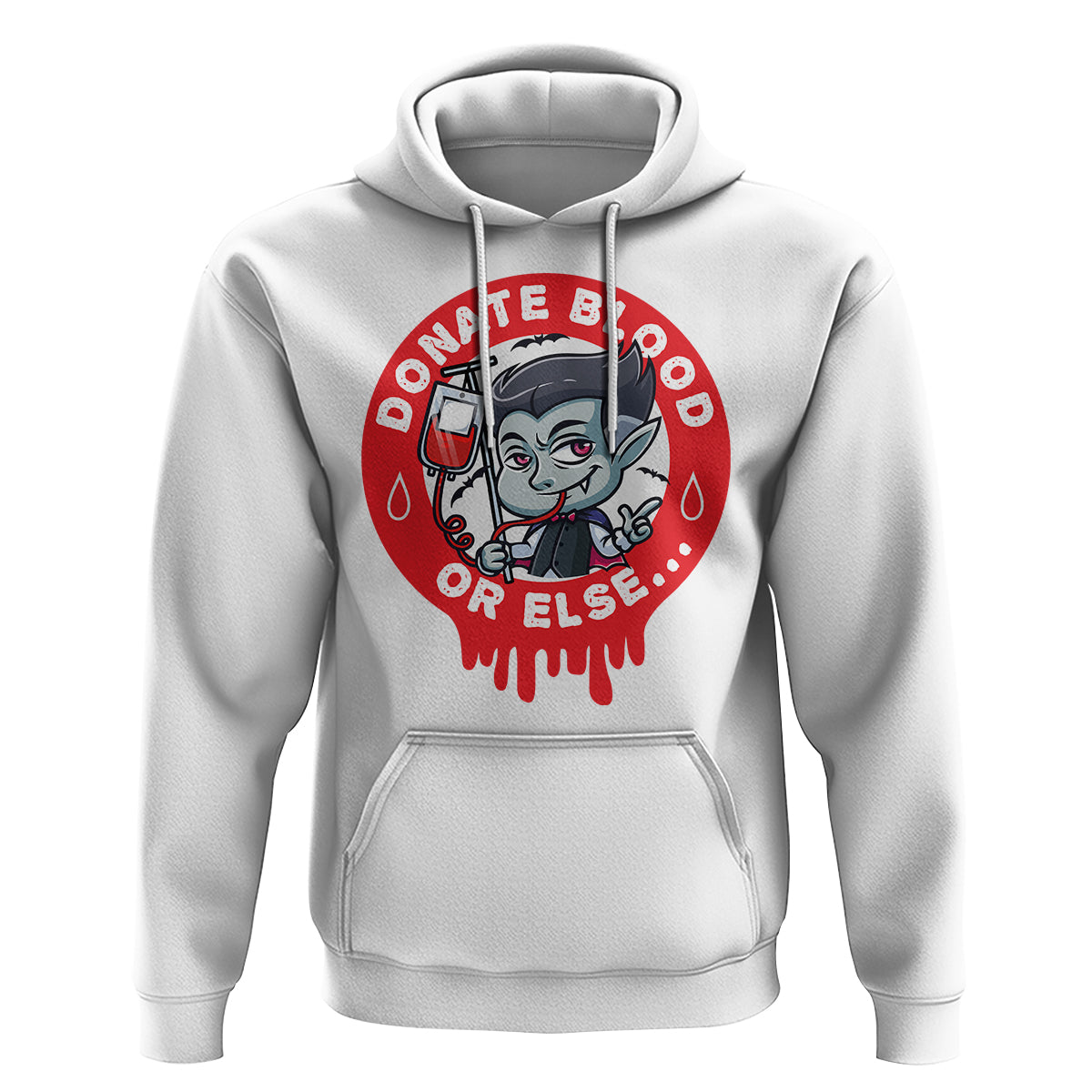 Blood Donor Hoodie Vampire Donate Blood Or Else... - Wonder Print Shop