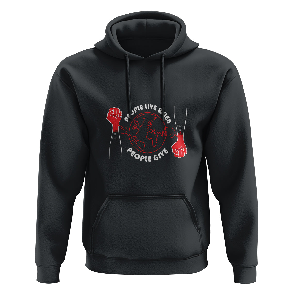 Blood Donor Hoodie People Live When People Give - Wonder Print Shop